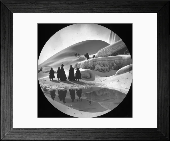 Framed Print : Walking on frozen water beneath Niagara Falls, USA Framed Print : Walking on frozen water beneath Niagara Falls, USA