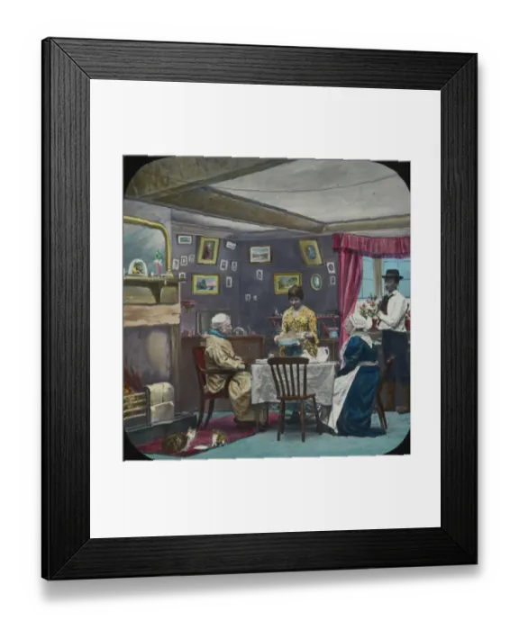 Framed Print : Young woman prepares a hot meal for her parents Framed Print : Young woman prepares a hot meal for her parents