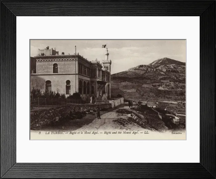 Framed Print : La Turbie, France - View of Righi Hotel and Mont Agel Framed Print : La Turbie, France - View of Righi Hotel and Mont Agel