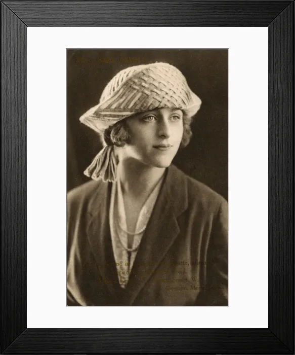 Framed Print : Miss Sara Sample - Modelling hats from Maison Lewis Framed Print : Miss Sara Sample - Modelling hats from Maison Lewis