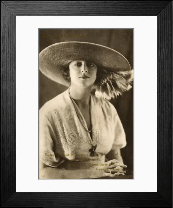 Framed Print : Miss Sara Sample - Modelling hats from Maison Lewis Framed Print : Miss Sara Sample - Modelling hats from Maison Lewis