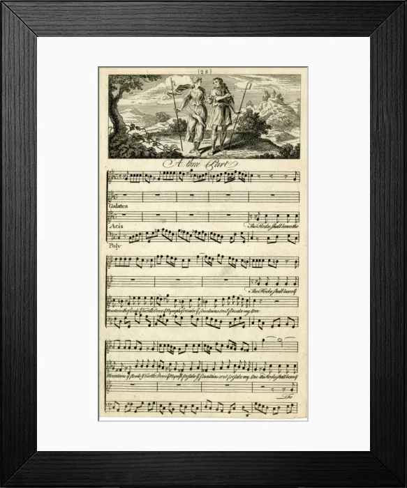 Framed Print : Three-part song, The flocks shall leave the mountains Framed Print : Three-part song, The flocks shall leave the mountains