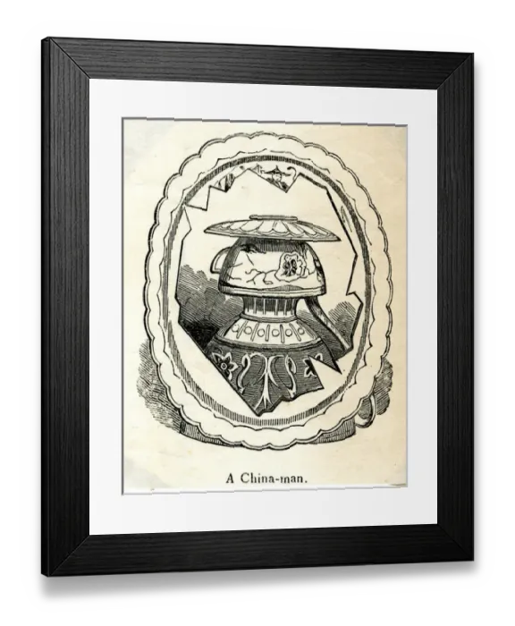 Framed Print : Comic visual and verbal pun -- A China-man Framed Print : Comic visual and verbal pun -- A China-man