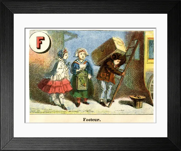 Framed Print : French Railway Alphabet - F Framed Print : French Railway Alphabet - F