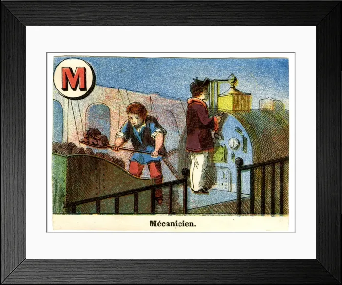 Framed Print : French Railway Alphabet - M Framed Print : French Railway Alphabet - M