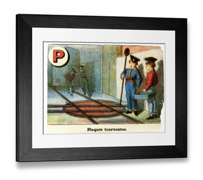 Framed Print : French Railway Alphabet - P Framed Print : French Railway Alphabet - P