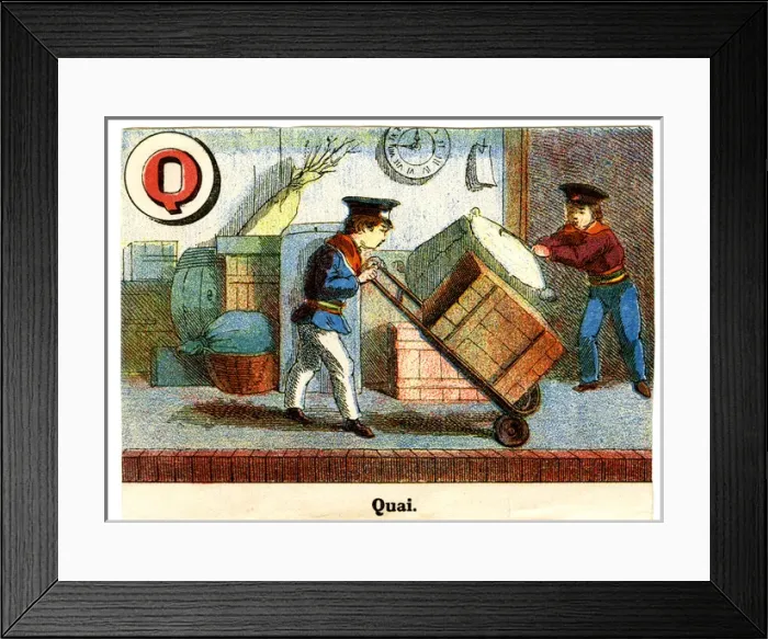 Framed Print : French Railway Alphabet - Q Framed Print : French Railway Alphabet - Q