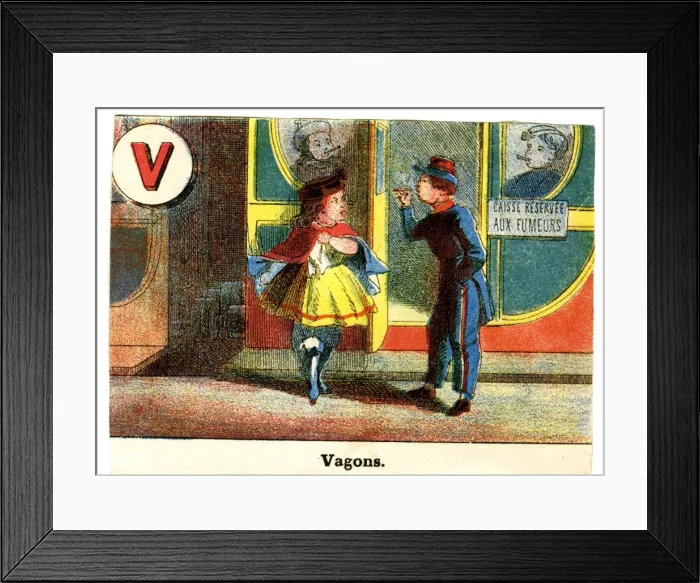 Framed Print : French Railway Alphabet - V Framed Print : French Railway Alphabet - V