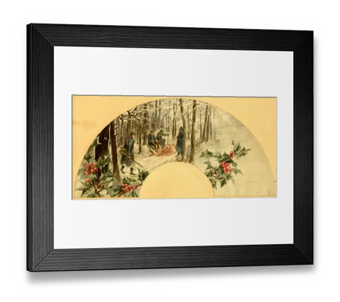 Framed Print : Fan design - The Seasons - Winter