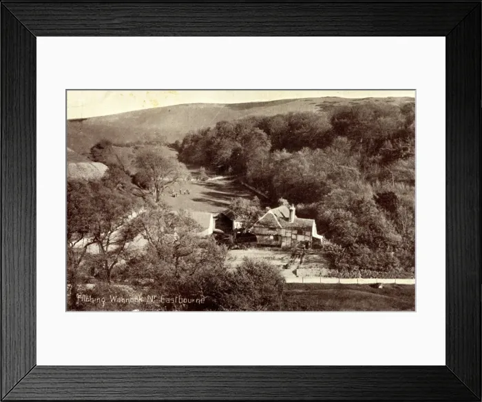 Framed Print : Aerial view, Filching Wannock near Eastbourne, Sussex Framed Print : Aerial view, Filching Wannock near Eastbourne, Sussex