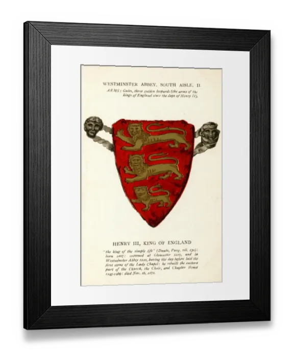 Framed Print : Heraldic Arms, Westminster Abbey, London Framed Print : Heraldic Arms, Westminster Abbey, London