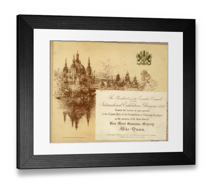 Framed Print : Invitation, Glasgow International Exhibition, 1888 Framed Print : Invitation, Glasgow International Exhibition, 1888