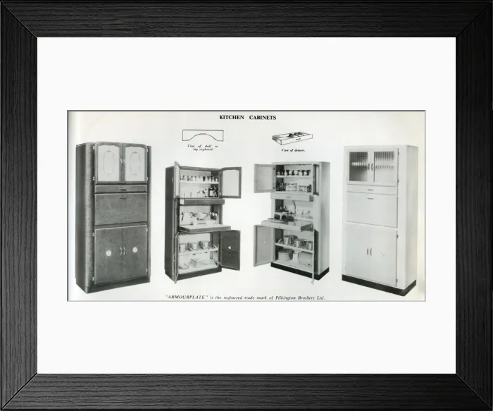 Framed Print : Kitchen cabinets with Pilkington glass Framed Print : Kitchen cabinets with Pilkington glass