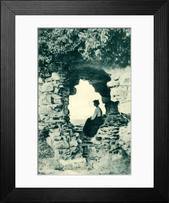 Framed Print : Peeps from Pevensey Castle, Pevensey, East Sussex Framed Print : Peeps from Pevensey Castle, Pevensey, East Sussex