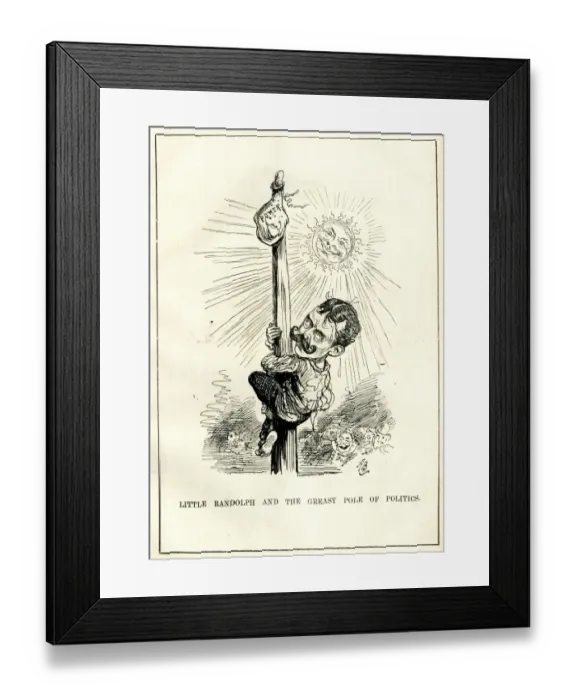 Framed Print : Cartoon, Randolph Churchill, British politician Framed Print : Cartoon, Randolph Churchill, British politician