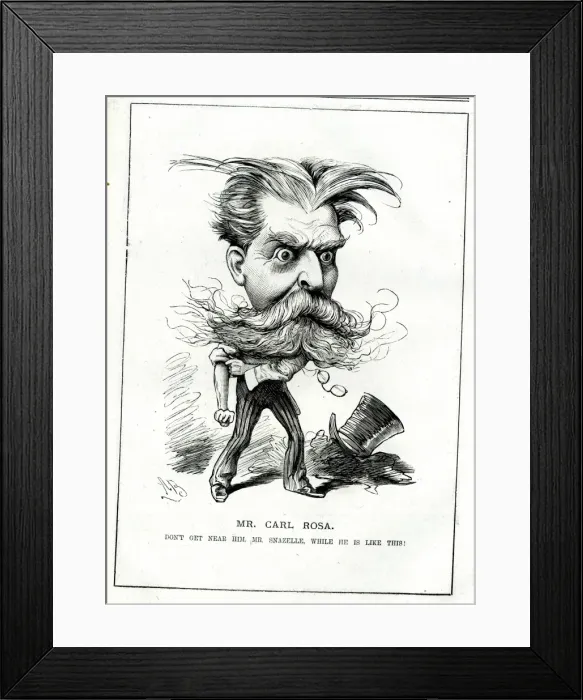 Framed Print : Caricature, Carl Rosa, musical impresario Framed Print : Caricature, Carl Rosa, musical impresario
