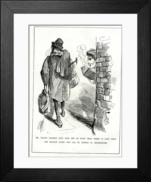 Framed Print : Cartoon, Henry Irving and Wilson Barrett Framed Print : Cartoon, Henry Irving and Wilson Barrett