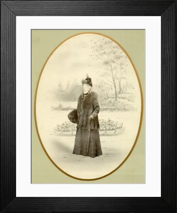 Framed Print : Portrait photograph of elderly woman in fur coat Framed Print : Portrait photograph of elderly woman in fur coat