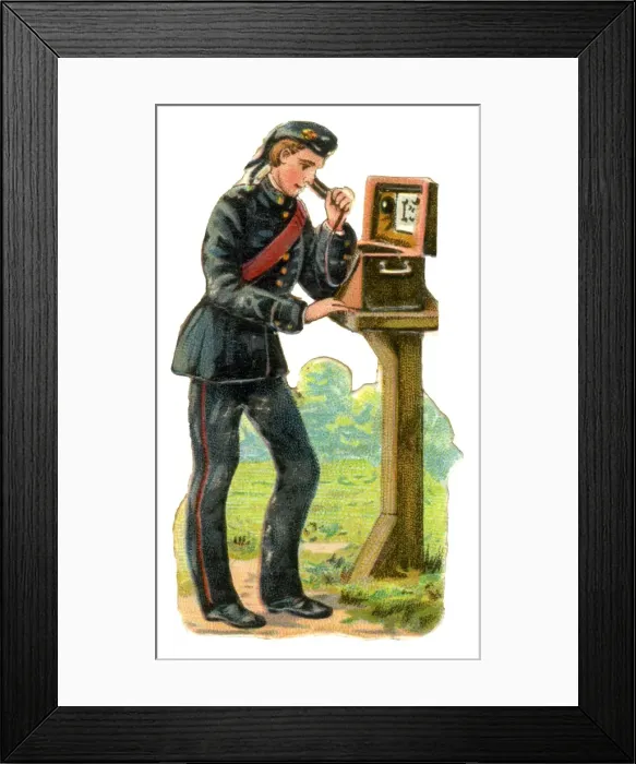 Framed Print : Victorian Scrap - Army Field Phone Framed Print : Victorian Scrap - Army Field Phone