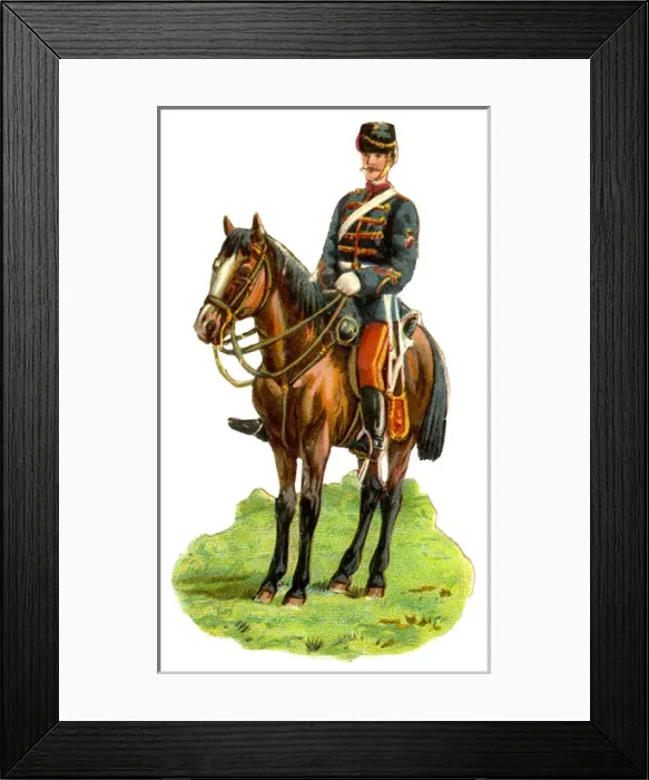 Framed Print : Victorian Scrap - Soldier on Horseback Framed Print : Victorian Scrap - Soldier on Horseback