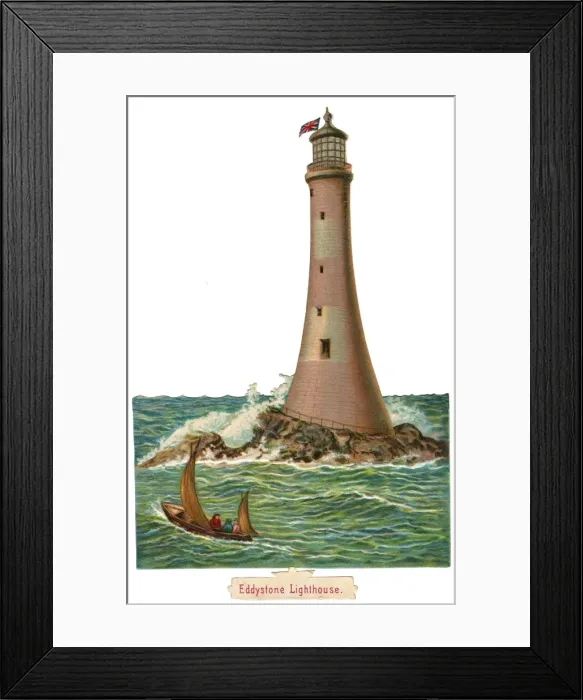 Framed Print : Victorian Scrap - Eddystone Lighthouse Framed Print : Victorian Scrap - Eddystone Lighthouse