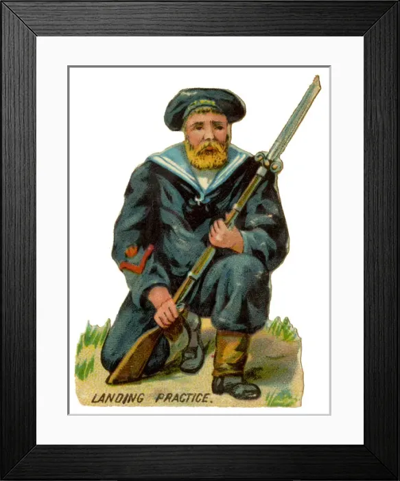 Framed Print : Victorian Scrap - Navy Landing Practice Framed Print : Victorian Scrap - Navy Landing Practice