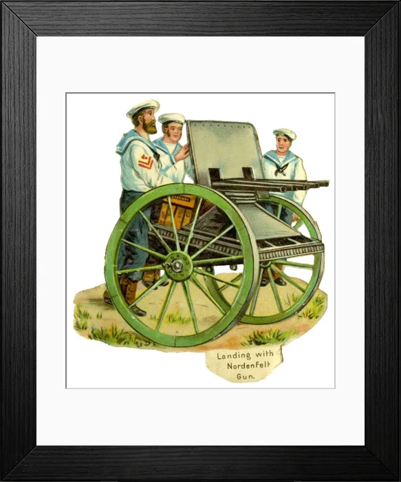 Framed Print : Victorian Scrap - Navy Landing with Nordenfelt Gun Framed Print : Victorian Scrap - Navy Landing with Nordenfelt Gun