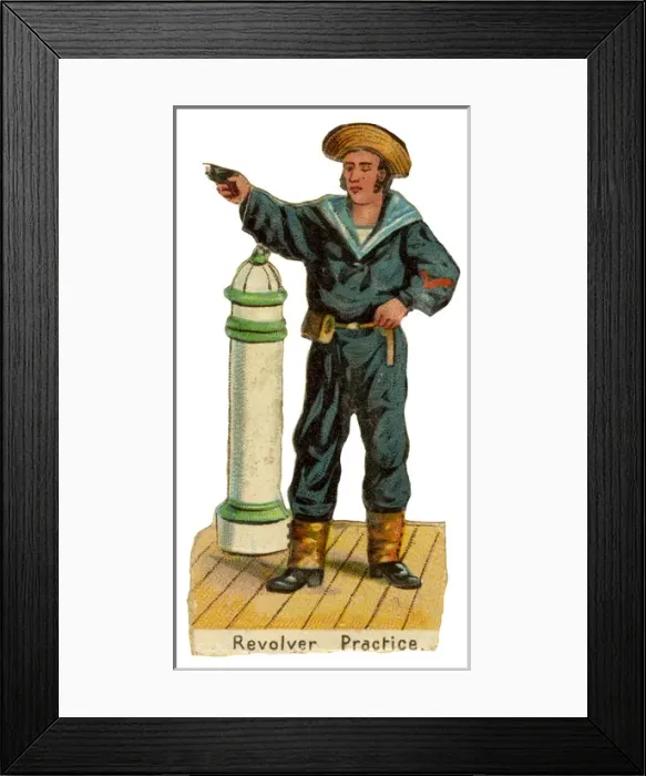 Framed Print : Victorian Scrap - Revolver Practice Framed Print : Victorian Scrap - Revolver Practice