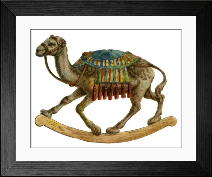 Framed Print : Victorian Scrap - Rocking Camel Framed Print : Victorian Scrap - Rocking Camel