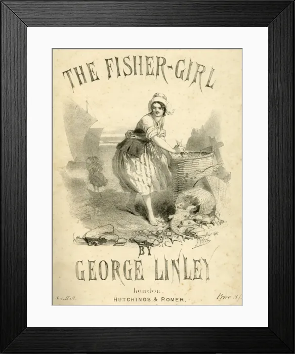 Framed Print : Music cover, The Fisher Girl Framed Print : Music cover, The Fisher Girl