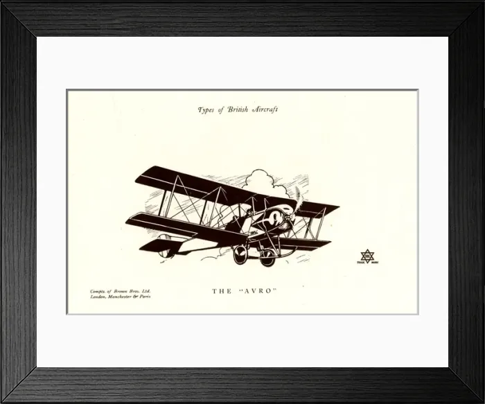 Framed Print : Types of British Aircraft -- The Avro Framed Print : Types of British Aircraft -- The Avro