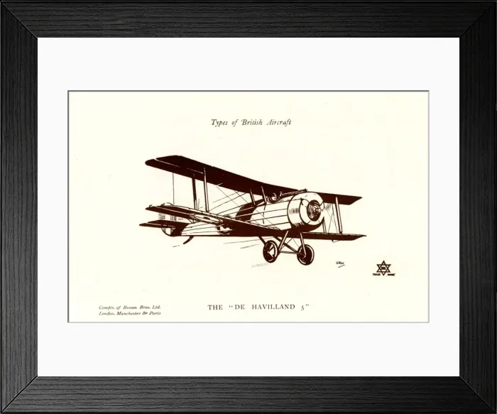 Framed Print : Types of British Aircraft -- The De Havilland 5 Framed Print : Types of British Aircraft -- The De Havilland 5