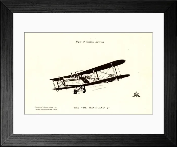 Framed Print : Types of British Aircraft -- The De Havilland 4 Framed Print : Types of British Aircraft -- The De Havilland 4