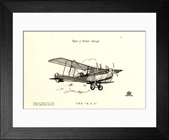 Framed Print : Types of British Aircraft -- The RE8 Framed Print : Types of British Aircraft -- The RE8
