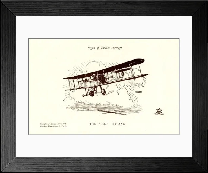 Framed Print : Types of British Aircraft -- The FE Biplane Framed Print : Types of British Aircraft -- The FE Biplane