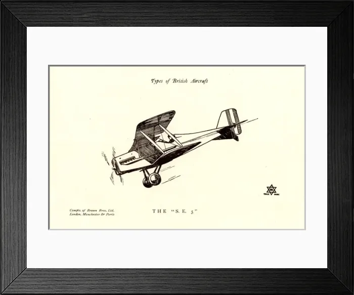 Framed Print : Types of British Aircraft -- The SE5 Framed Print : Types of British Aircraft -- The SE5