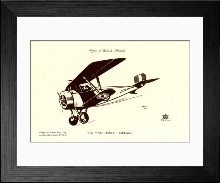 Framed Print : Types of British Aircraft -- The Nieuport Biplane Framed Print : Types of British Aircraft -- The Nieuport Biplane