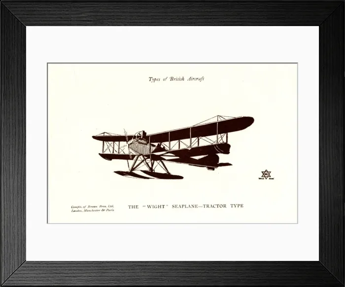 Framed Print : Types of British Aircraft - The Wright Seaplane, tractor typ Framed Print : Types of British Aircraft - The Wright Seaplane, tractor typ