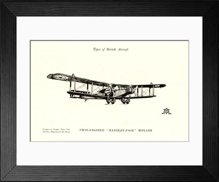 Framed Print : Types of British Aircraft -- Handley-Page Biplane Framed Print : Types of British Aircraft -- Handley-Page Biplane
