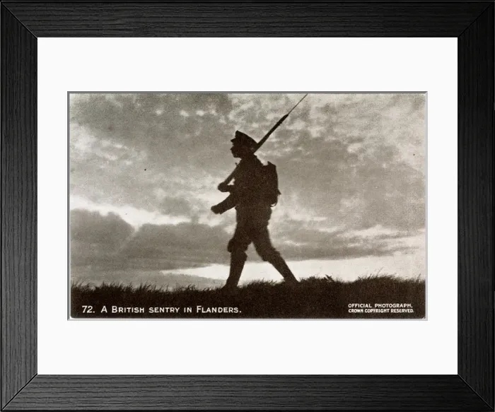 Framed Print : A British sentry in Flanders, WW1 Framed Print : A British sentry in Flanders, WW1