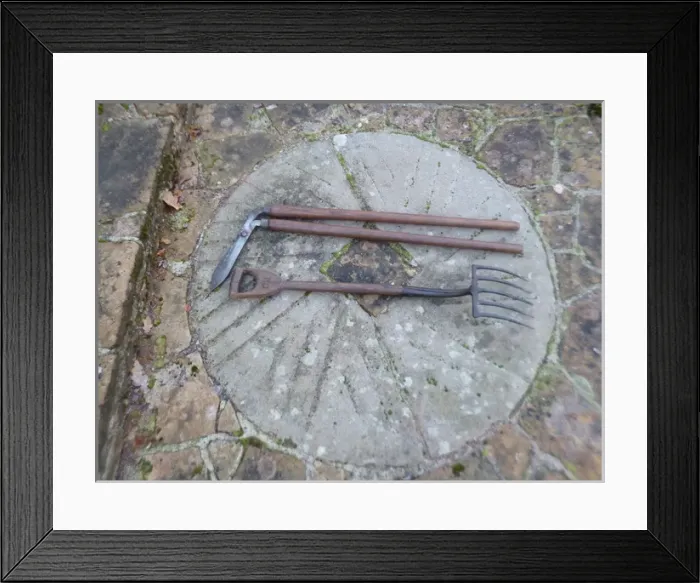 Framed Print : Gertrude Jekylls Garden fork and lawn shears Framed Print : Gertrude Jekylls Garden fork and lawn shears