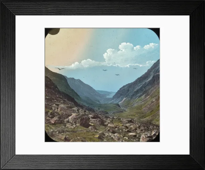 Framed Print : Barmouth. Colour lantern slide depicting Barmouth in North Wales. Date: circa 1890s Framed Print : Barmouth. Colour lantern slide depicting Barmouth in North Wales. Date: circa 1890s