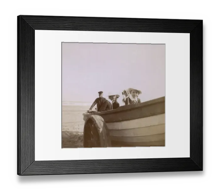 Framed Print : Four children and boatman, Saltburn, North Yorkshire Framed Print : Four children and boatman, Saltburn, North Yorkshire