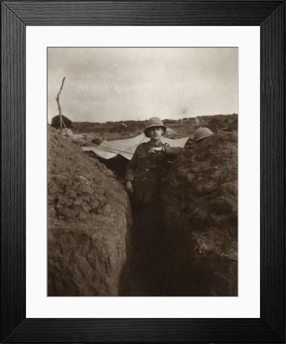 Framed Print : Soldier in a communication trench, WW1 Framed Print : Soldier in a communication trench, WW1