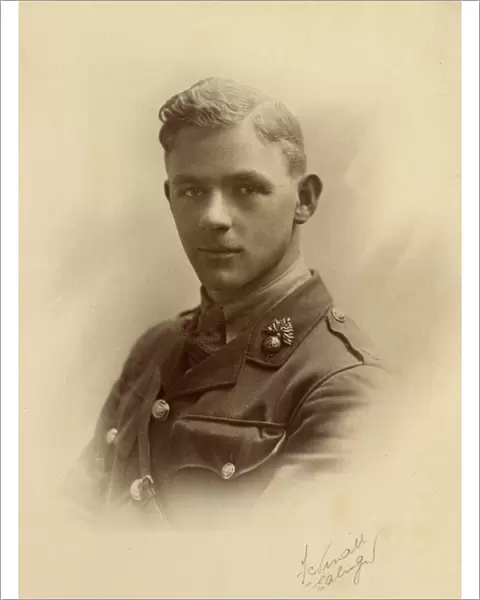 Studio photo, young man in army uniform, WW1
