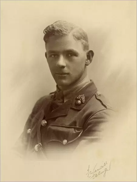 Studio photo, young man in army uniform, WW1