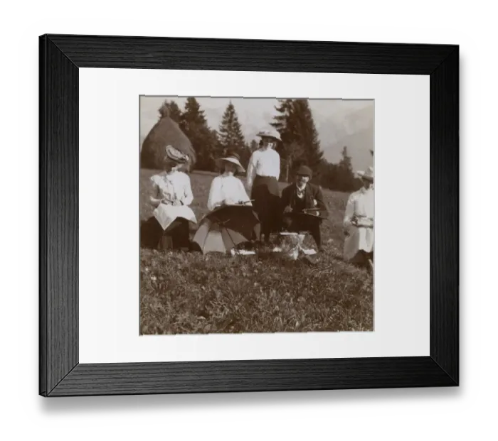 Framed Print : Sketching lesson at Chesieres, Vaud, Switzerland