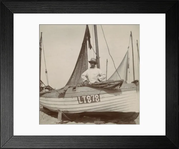 Framed Print : Fisherman in a boat, Southwold, Suffolk Framed Print : Fisherman in a boat, Southwold, Suffolk