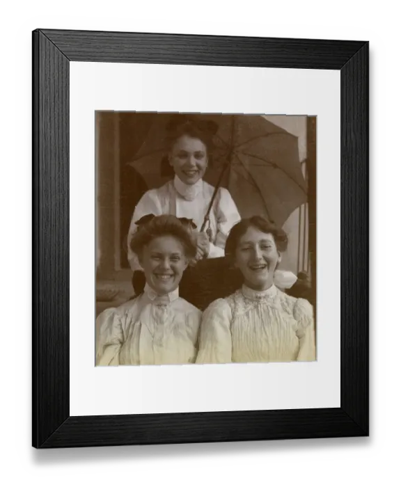 Framed Print : Young women on holiday at Chesieres, Vaud, Switzerland Framed Print : Young women on holiday at Chesieres, Vaud, Switzerland