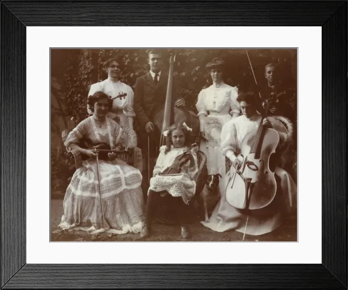 Framed Print : The Dalrymple Orchestra, photographed in a garden Framed Print : The Dalrymple Orchestra, photographed in a garden